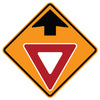Yield Ahead Symbol Sign, Orange