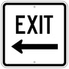 Exit Sign, with Left Arrow (Square)