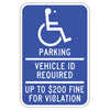 Handicap Symbol, Parking, Vehicle ID Required Sign (Minnesota)