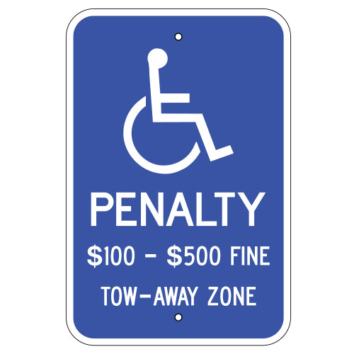 Handicap Penalty $100-$500 Fine Tow-Away Zone (Virginia)