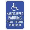 Reserved Parking State Permit Required (handicapped symbol)