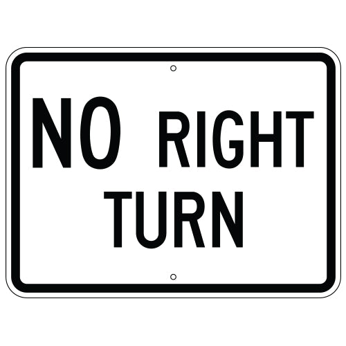 No Right Turn Sign (Horizontal)