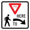 Yield Here For Pedestrians Symbol Sign, Right